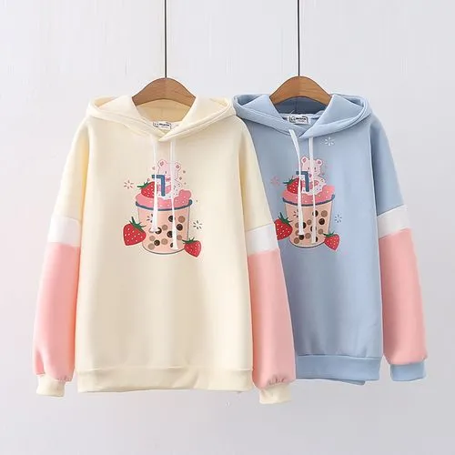 Kawaii Blue and Yellow Hoodie