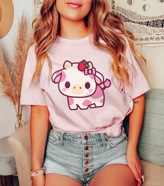 Strawberry Cow Kawaii T-Shirt